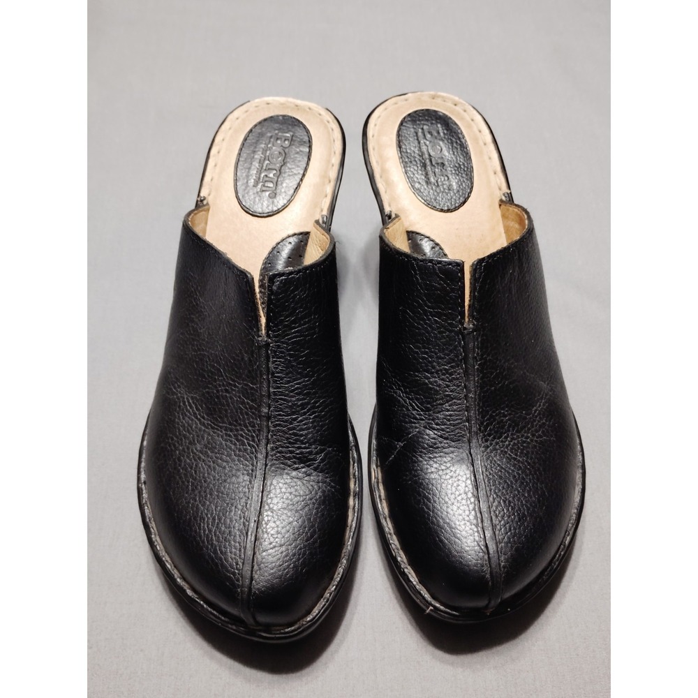 NWOT Born Peeble Leather Mule Clog Slip On Comfort Gothic Casual Preppy Shoes 8‎